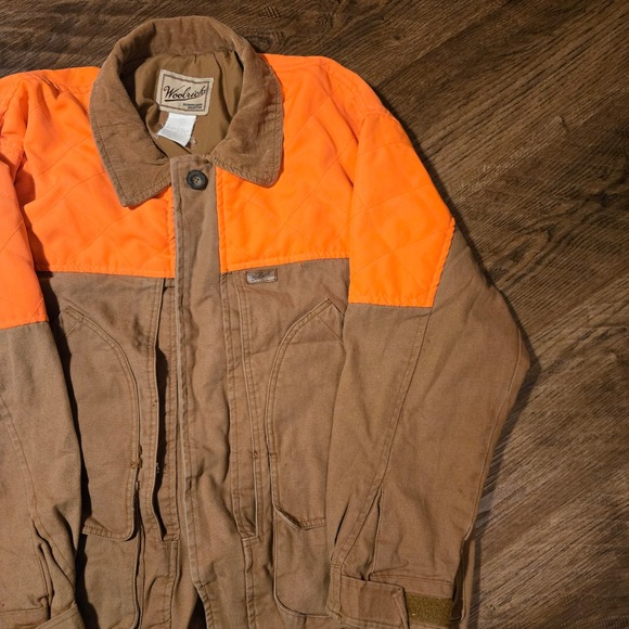 Woolrich Outdoor‎ Guide Collection Hunting Jacket Brown Orange Size L 1990s Mens - Picture 13 of 16